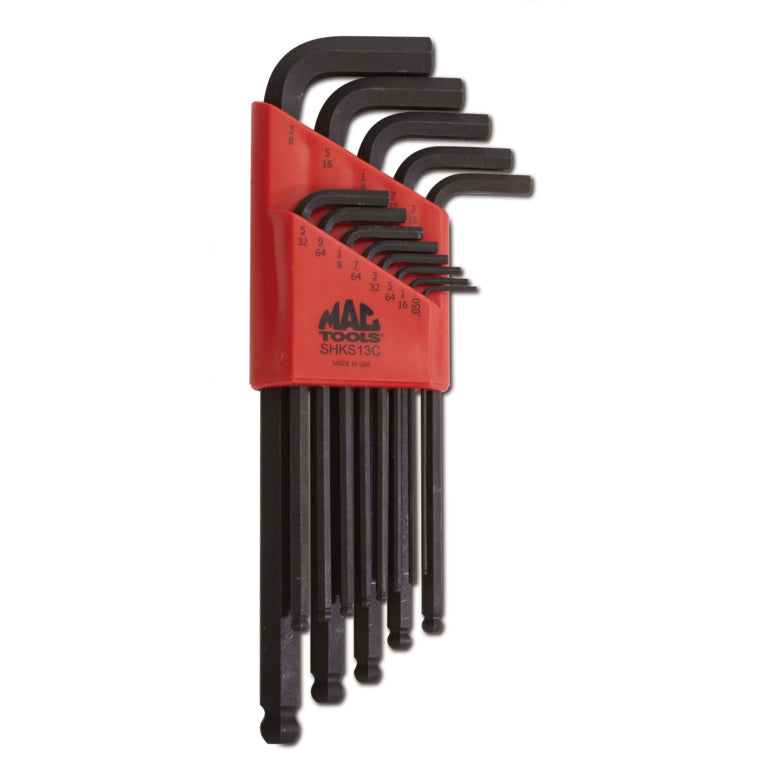 13-PC. SAE Long Arm Ball-End Hex L-Key Set