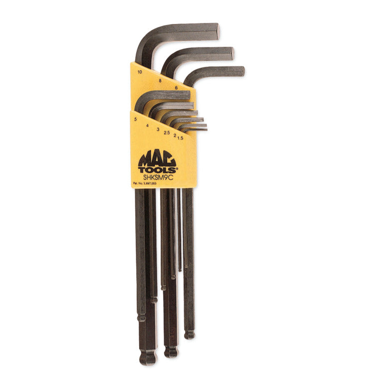 9-PC. Metric Long Arm Ball-End Hex L-Key Set