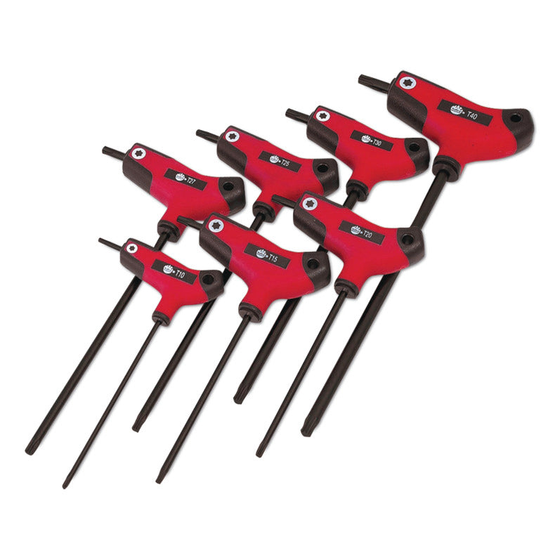 7-PC. Bi-Material T-Handle Star Key Set