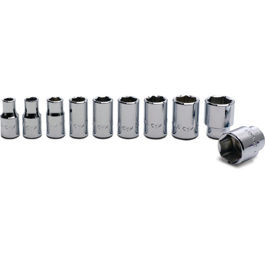10-PC. 1/4" Drive SAE Socket Set - 6-PT.