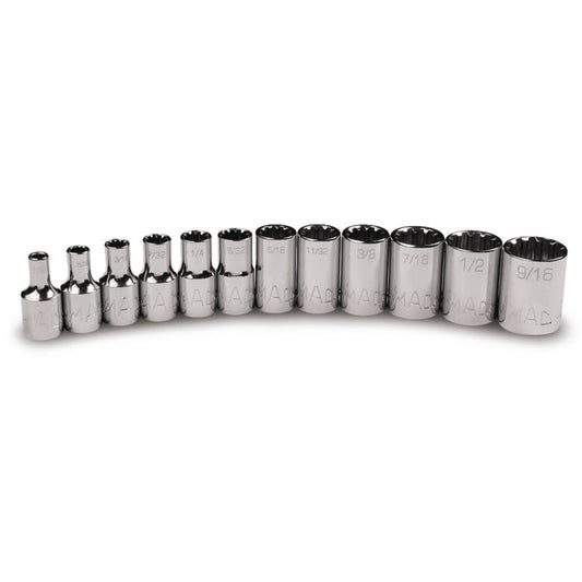 12-PC. 1/4" Drive SAE Spline Socket Set