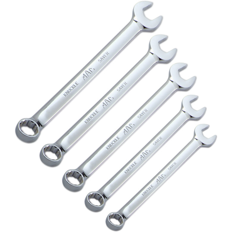 5-PC. Large Metric Knuckle Saver Combination Wrench Set - 12-PT.