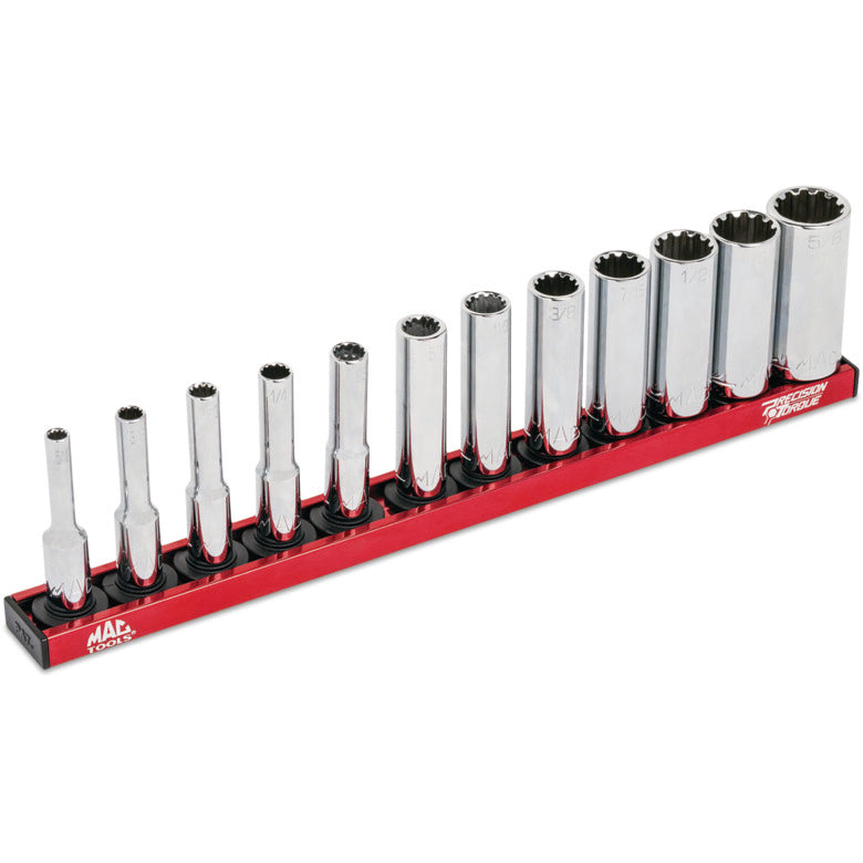 12-PC. 1/4" Drive SAE Deep Spline Socket Set