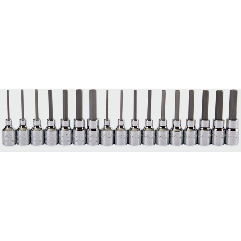 17-PC. 1/4" Drive SAE and Metric Hex Driver Set