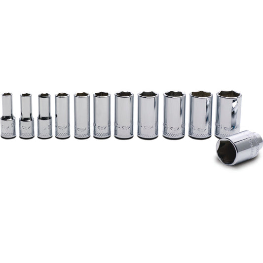 12-PC. 1/4" Drive Metric Intermediate Socket Set - 6-PT.