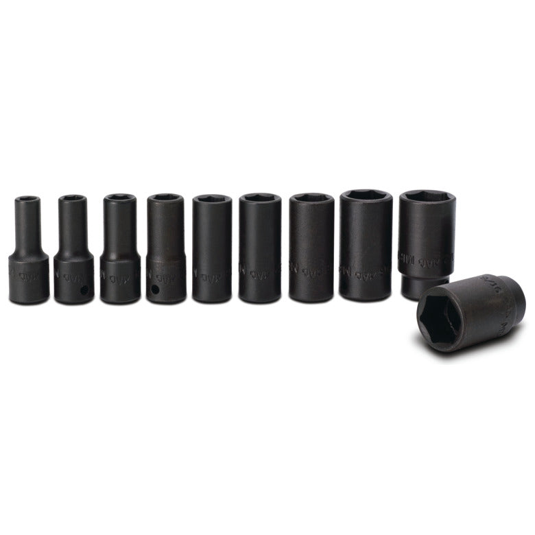 10-PC. 1/4" Drive SAE Intermediate Impact Socket Set - 6-PT.