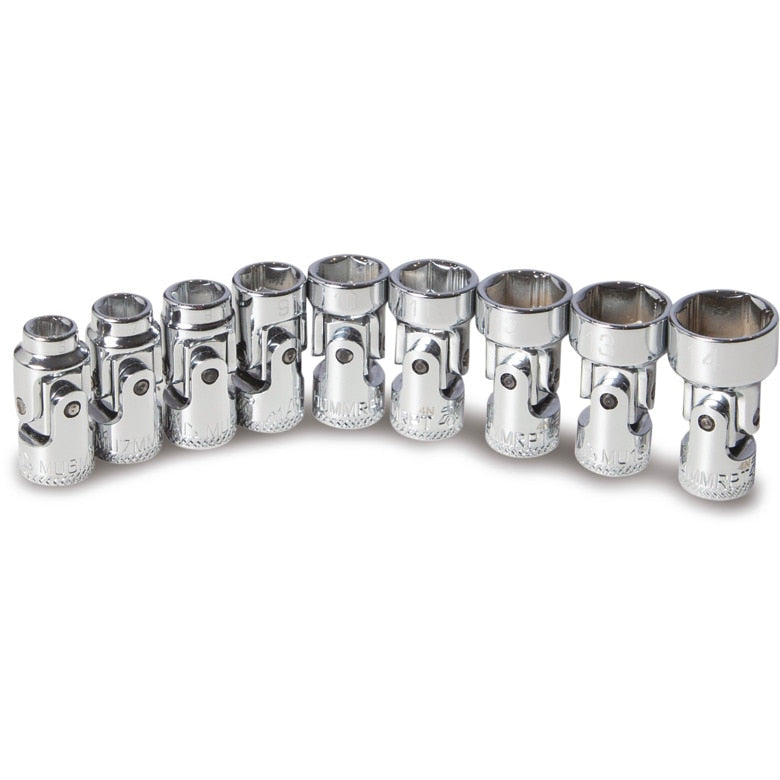 9-PC. 1/4" Drive Metric Universal Socket Set - 6-PT.