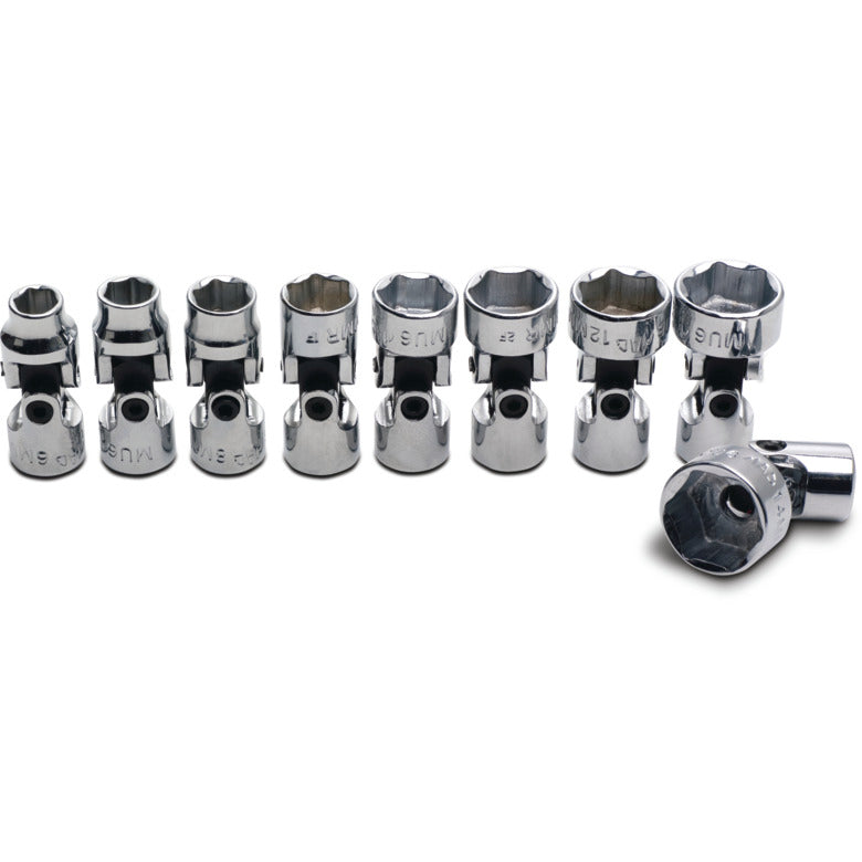 9-PC. 1/4" Drive Metric Universal Socket Set - 6-PT.