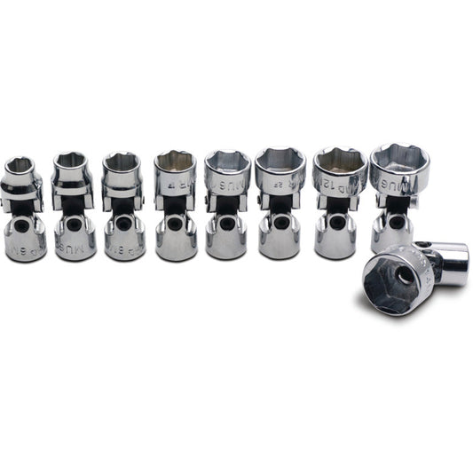9-PC. 1/4" Drive Metric Universal Socket Set - 6-PT.
