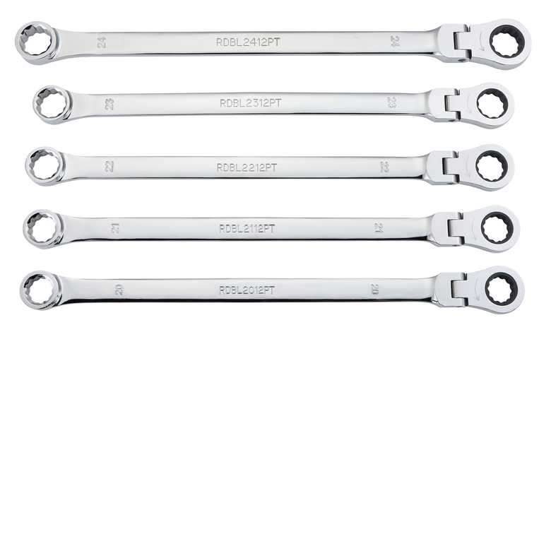 5-PC. Metric XL Flex Head Ratcheting Wrench Set – 12 pt.
