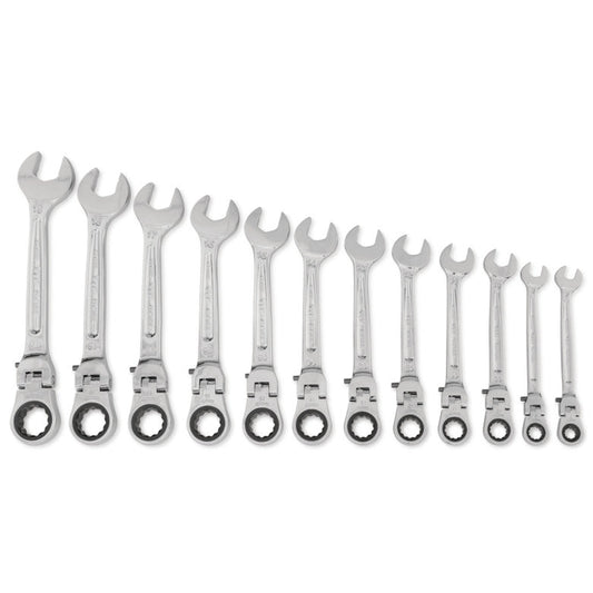 12-PC. Metric Locking Flexible-Head Ratcheting Wrench Set