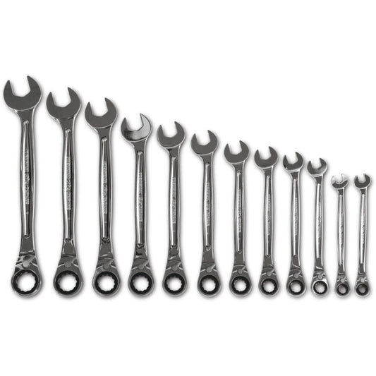 12-PC. SAE Reversible Ratcheting Wrench Set - 12-pt.