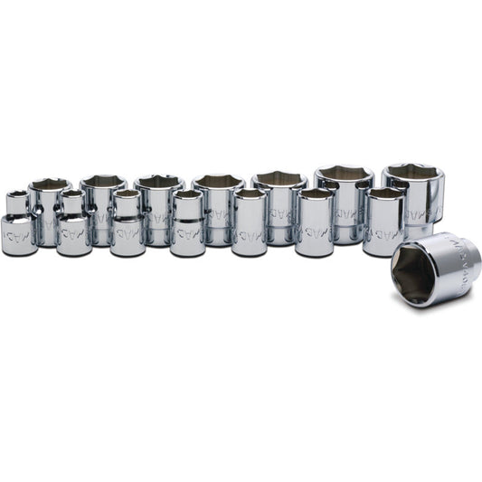 15-PC. 1/2" Drive SAE Socket Set - 6-PT.