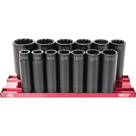 13-PC. 1/2” Drive SAE Spherical Impact Socket Set