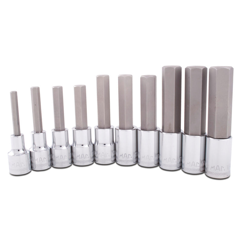 10-PC. 1/2" Drive Metric Hex Driver Set