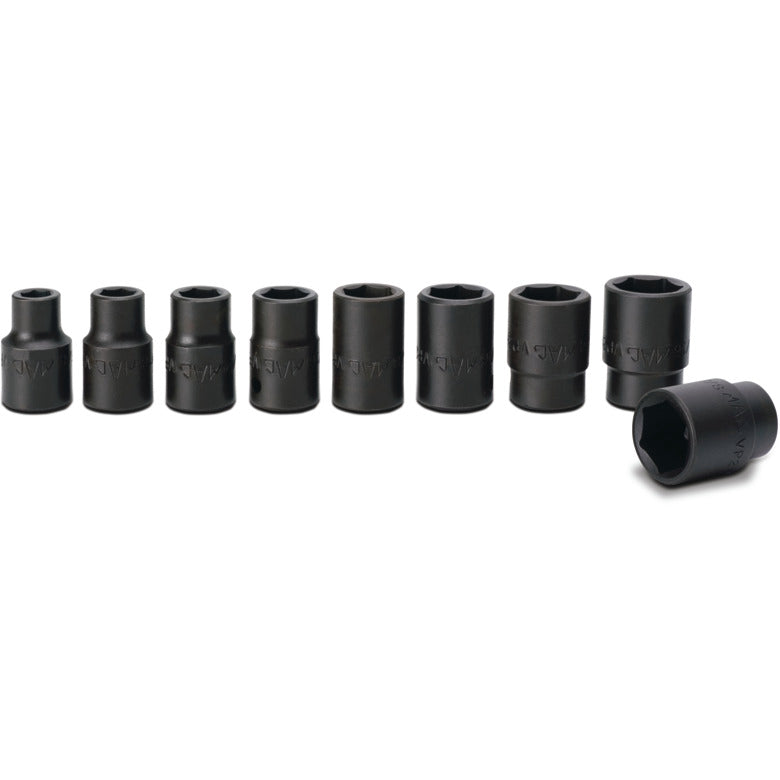 9-PC. 1/2" Drive SAE Impact Socket Set - 6-PT.