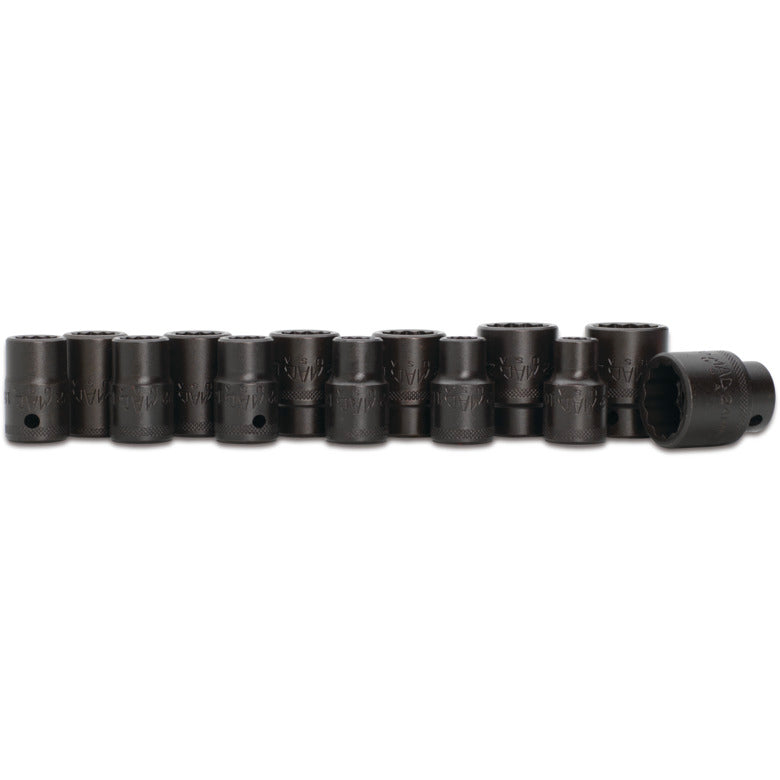 13-PC. 1/2" Drive Metric Impact Socket Set - 12-PT.