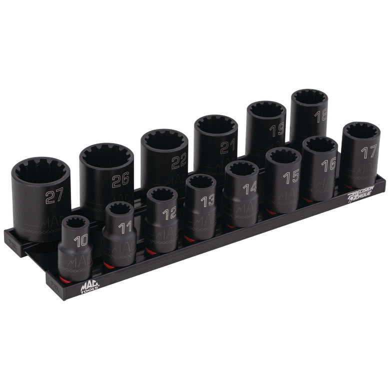 14-PC. 1/2” Drive Metric Spherical Impact Socket Set