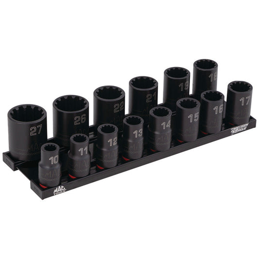 14-PC. 1/2” Drive Metric Spherical Impact Socket Set