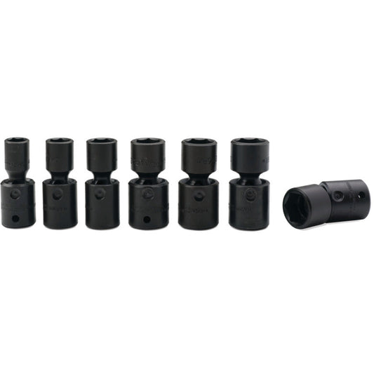 7-PC. 1/2" Drive SAE Universal Impact Socket Set - 6-PT.