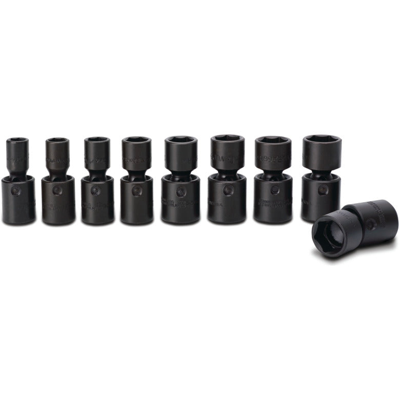 9-PC. 1/2" Drive SAE Impact Universal Socket Set - 6-PT.