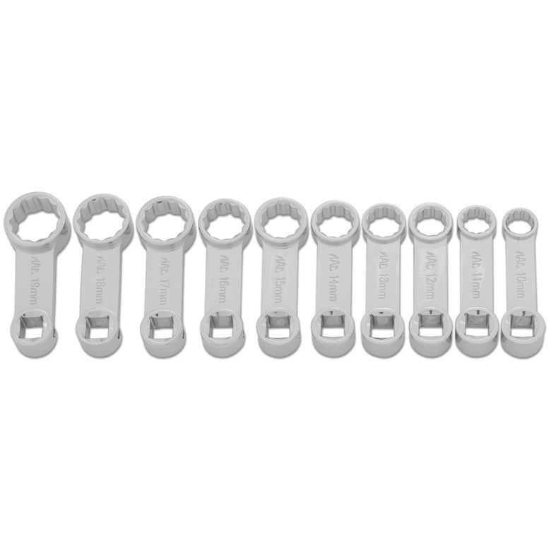 10-PC. 3/8" Drive Metric Box End Torque Adapter Set - 12-PT.