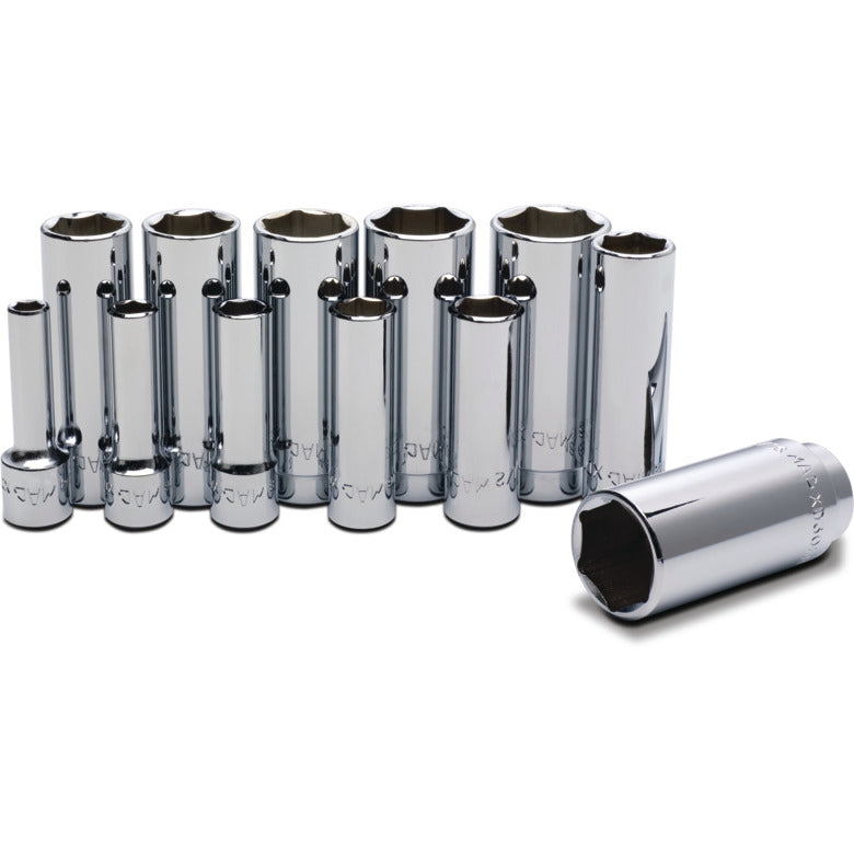 12-PC. 3/8" Drive SAE Deep Socket Set - 6-PT.