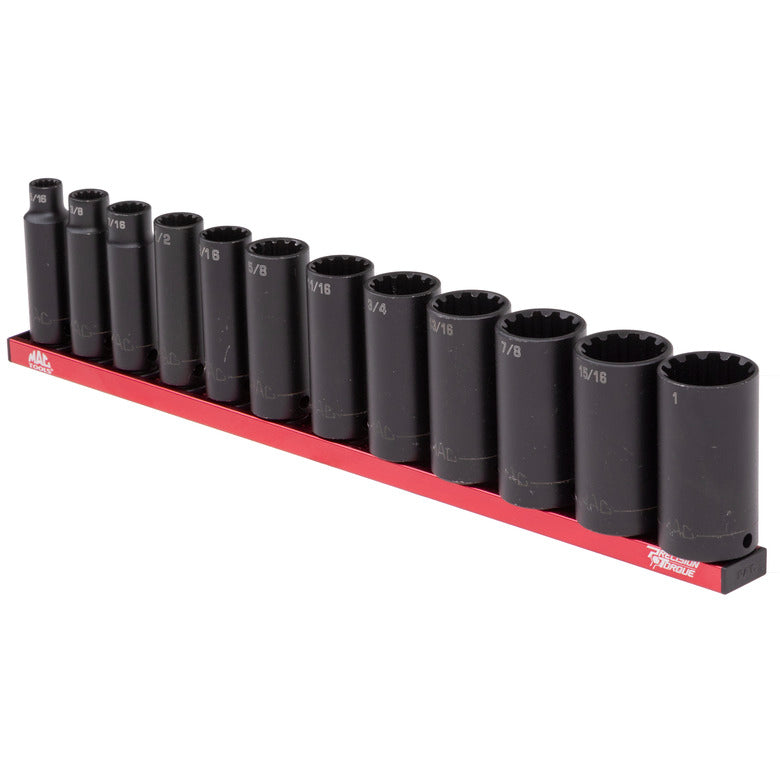 12-PC. 3/8” Drive SAE Spherical Deep Impact Socket Set