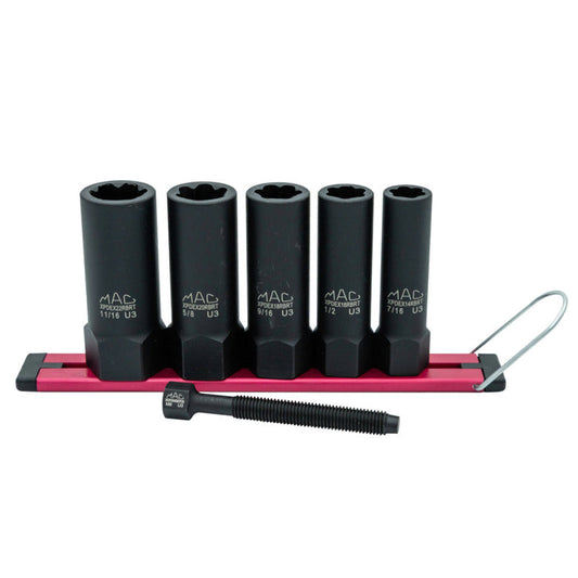 5-PC 3/8" Drive R.B.R.T™ SAE Impact Foreign Object Removal (FOR) Deep Extractor Socket Set