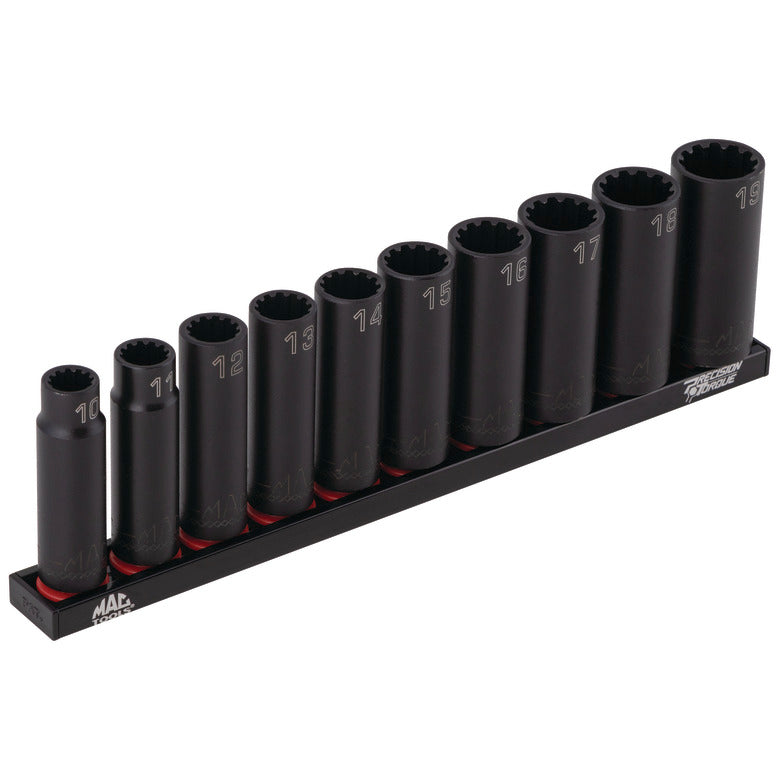 10-PC. 3/8” Drive Metric Deep Spherical Impact Socket Set