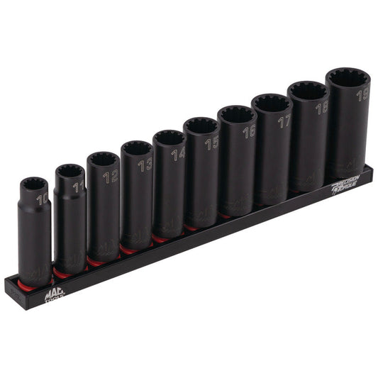 10-PC. 3/8” Drive Metric Deep Spherical Impact Socket Set