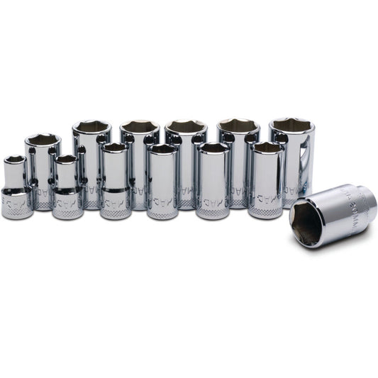 13-PC. 3/8" Drive Metric Intermediate Socket Set - 6-PT.