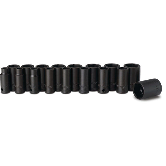 17-PC. Metric Intermediate Impact Socket Set - 6-PT.