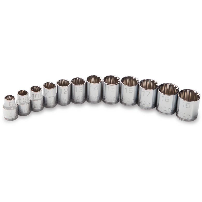 12-PC. 3/8" Drive Metric Spline Socket Set