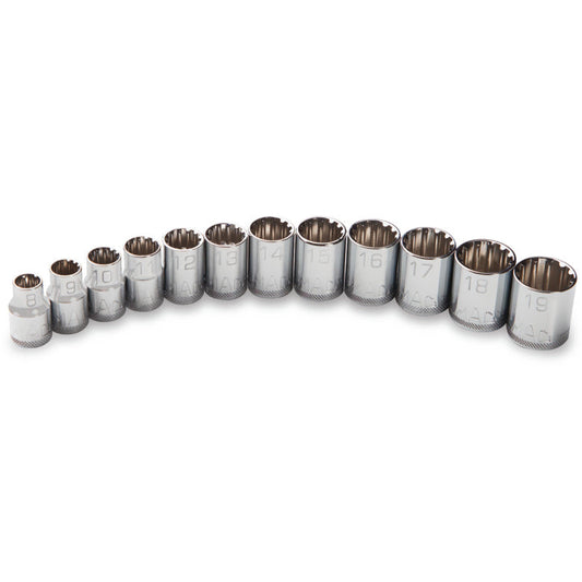 12-PC. 3/8" Drive Metric Spline Socket Set