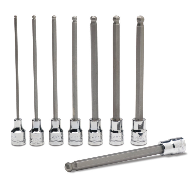 8-PC. 3/8" Drive Metric Long Speed Hex Driver Set