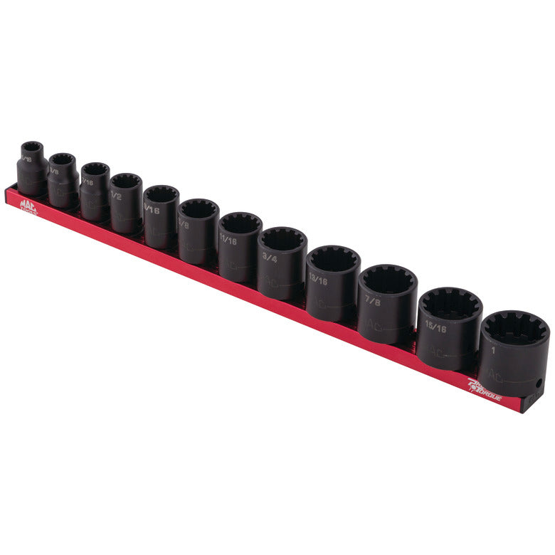 12-PC. 3/8” Drive SAE Spherical Impact Socket Set