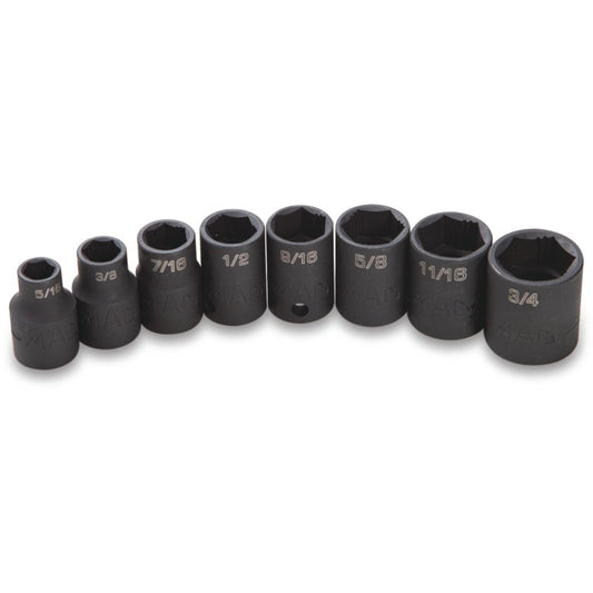 8-PC. 3/8" Drive SAE Impact Socket Set - 6-PT.
