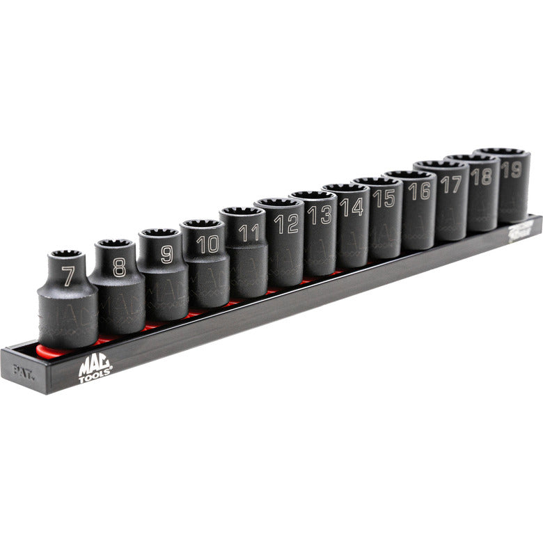 13-PC. 3/8” Drive Metric Spherical Impact Socket Set