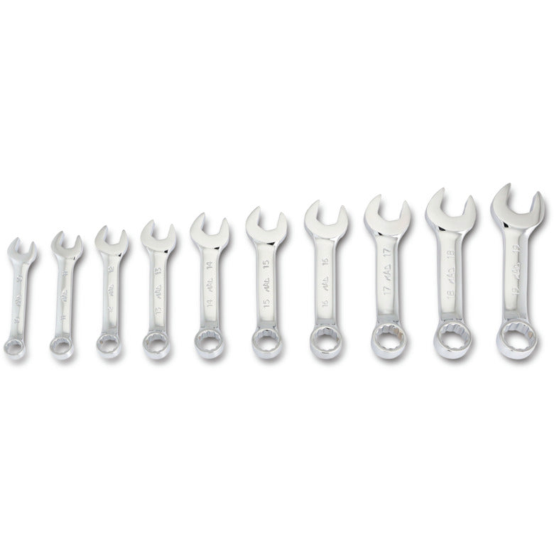 10-PC. Metric Knuckle Saver™ Stubby Combination Wrench Set - 12-PT.
