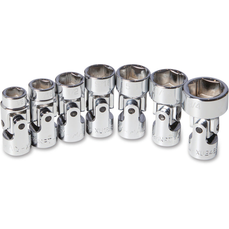 7-PC. 3/8" Drive SAE Universal Non-Slip Socket Set - 6-PT.