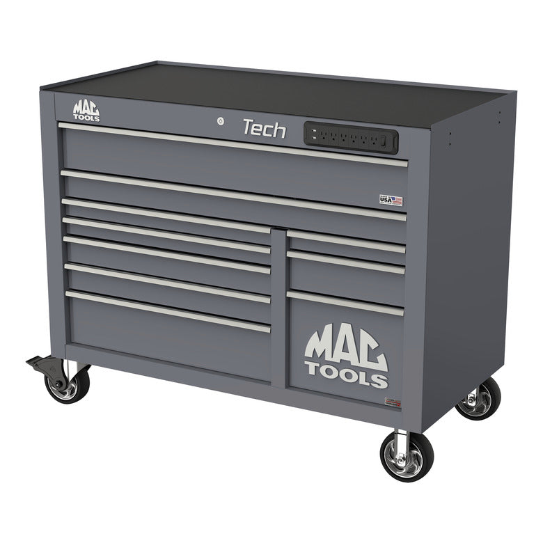 Tech™ Series 10-Drawer Workstation with PowerTech™ Drawer - Carbon Gray
