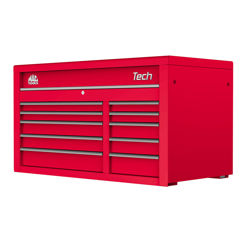 Tech™ Series 10-Drawer Top Chest - Firebrick Red
