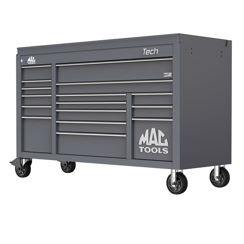 Tech™ Series 16-Drawer Drop Top Workstation - Carbon Gray