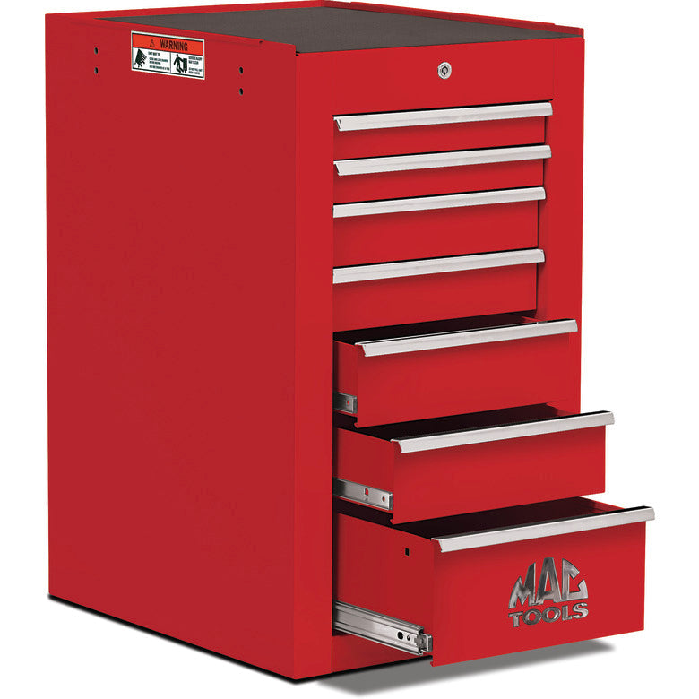 Tech™ Series 7-Drawer Side Cabinet - Firebrick Red