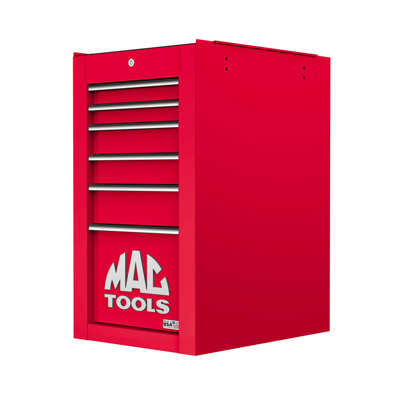 Tech™ Series 6-Drawer Side Cabinet with PowerTech™ Drawer - Firebrick Red