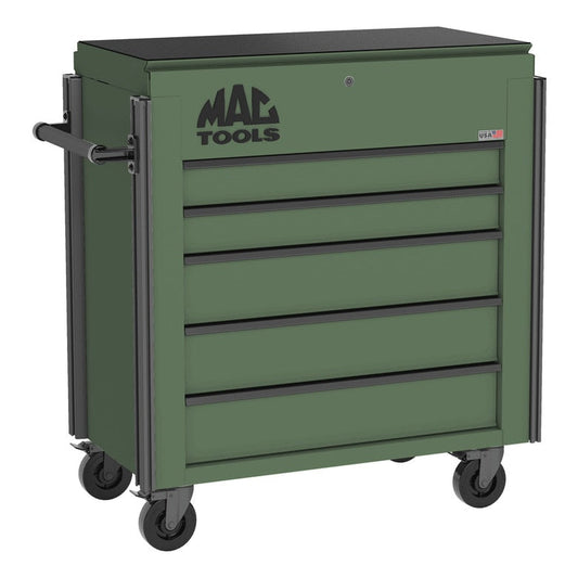 5-Drawer Utility Cart w/ Full Lid - Olive Green