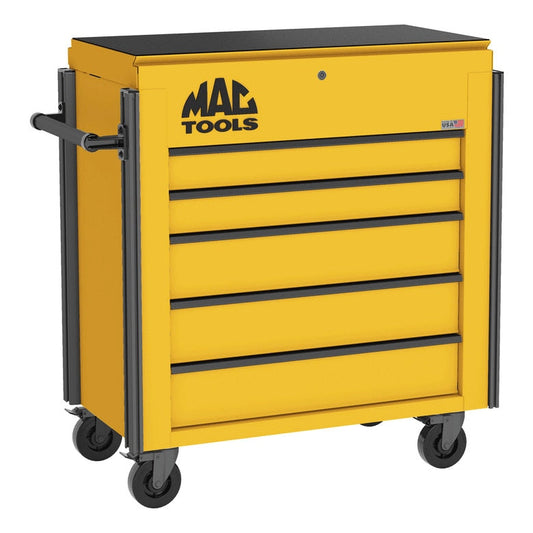 5-Drawer Utility Cart w/ Full Lid - Sunburst Yellow