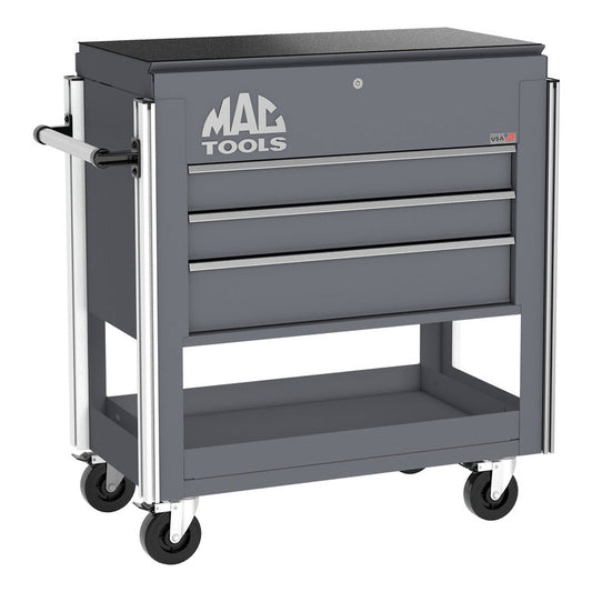 3-Drawer Utility Cart w/ Full Lid - Carbon Gray