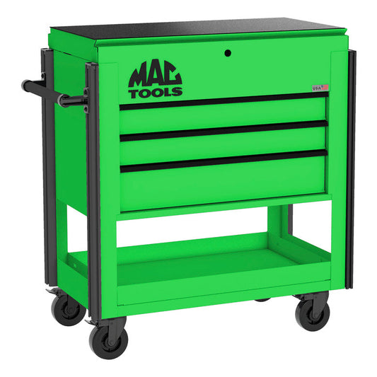 3-Drawer Utility Cart w/ Full Lid - Lime Green